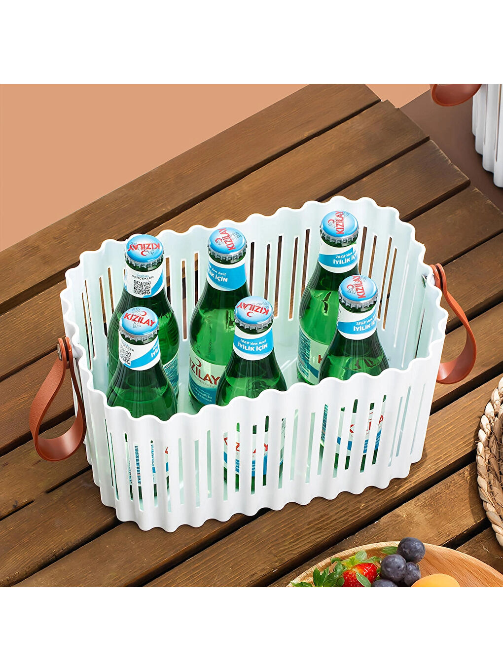 4316 Beyaz 3'lü Sepet Seti – Banyo Mutfak Organizeri, Tezgah Üstü ve Kirli Çamaşır Sepeti-5