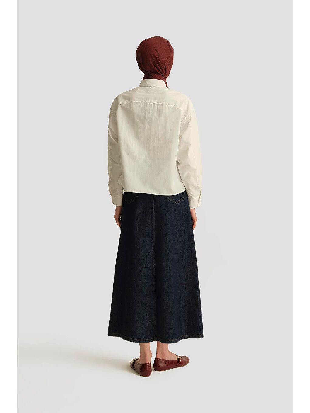 Oversize Gömlek 25Yh3667 Beyaz-3