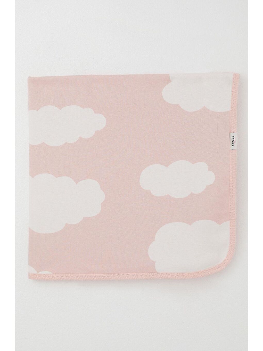 Yenidoğan Bebek Battaniyesi Bulut Desenli Pembe (78 X 90 Cm)