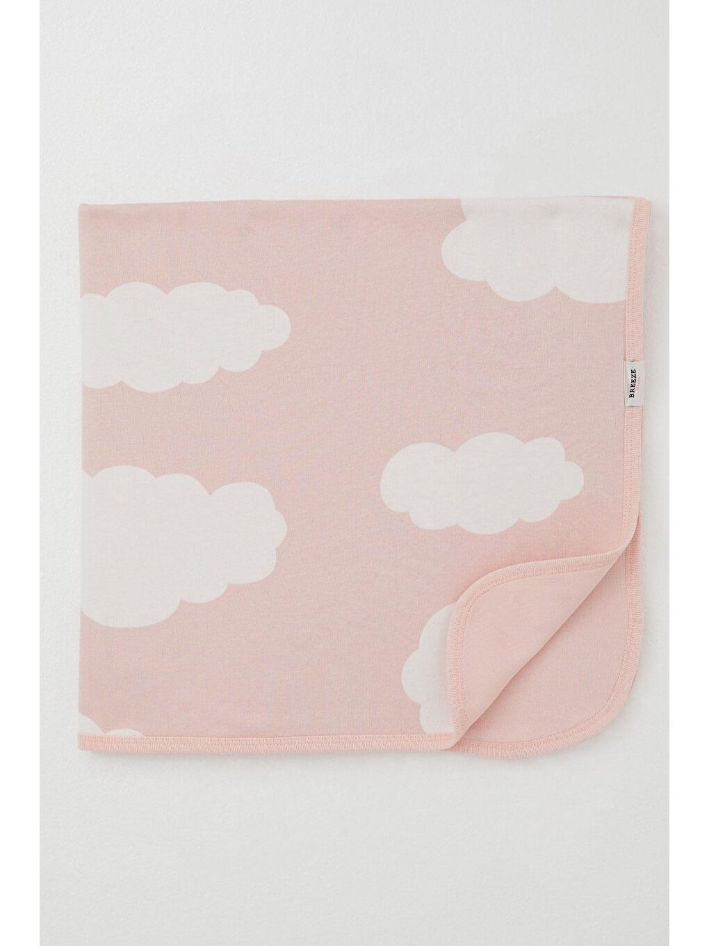 Yenidoğan Bebek Battaniyesi Bulut Desenli Pembe (78 X 90 Cm)-1