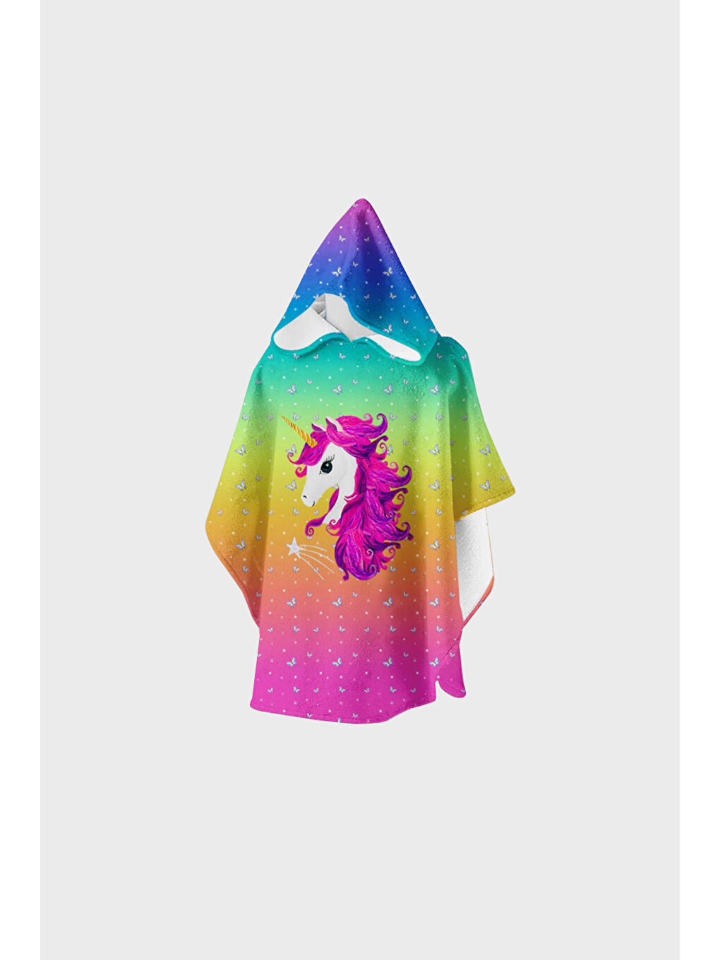 Yeşil Pammy Pamuklu Kapüşonlu UPF 50+ Korumalı Havlu Kız Çocuk Panço SP2312000001