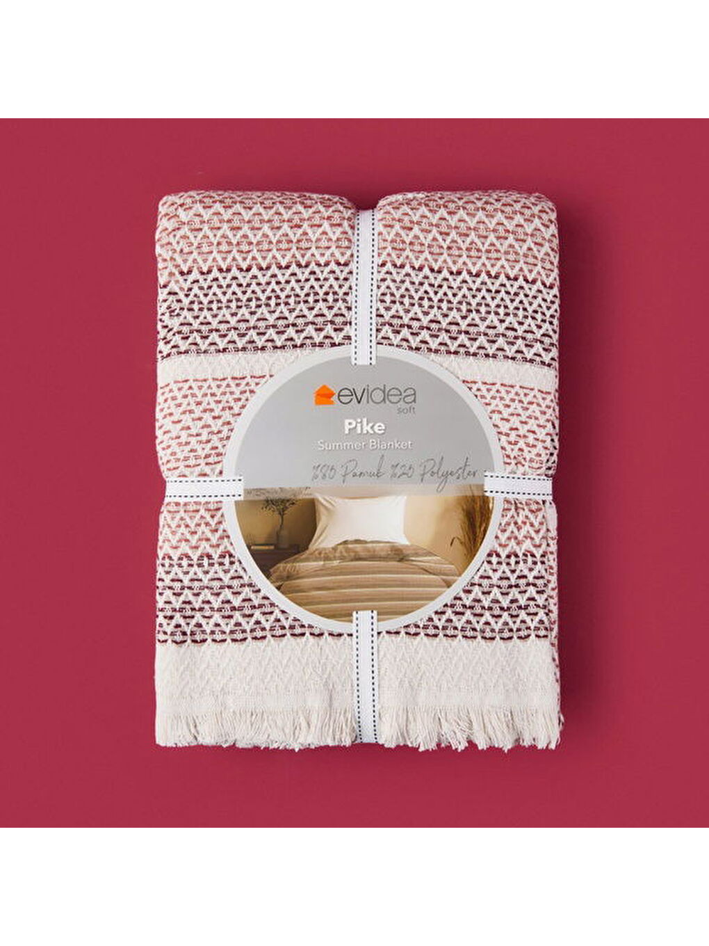 Lila Soft Vita Tek Kişilik Pike - Ekru / Kiremit - 160x230 cm-1