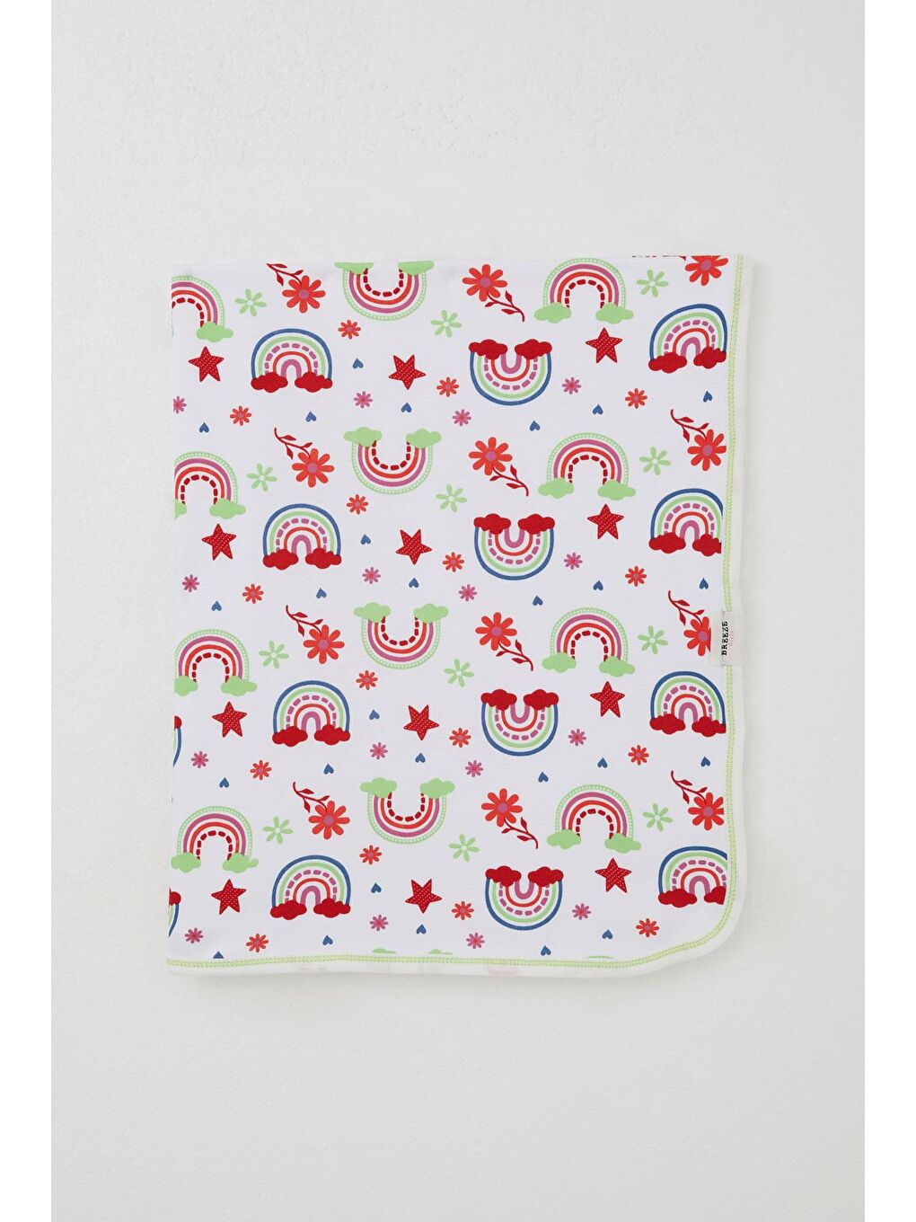 Yenidoğan Bebek Battaniyesi Masalı Çiçek Desenli Beyaz (81 X 88 Cm)