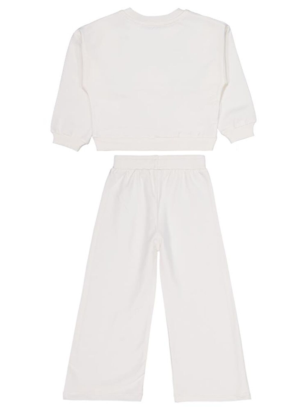 Ekru Girls Çiçek Aksesuarlı 2-5 Yaş Eşofman Takımı-1