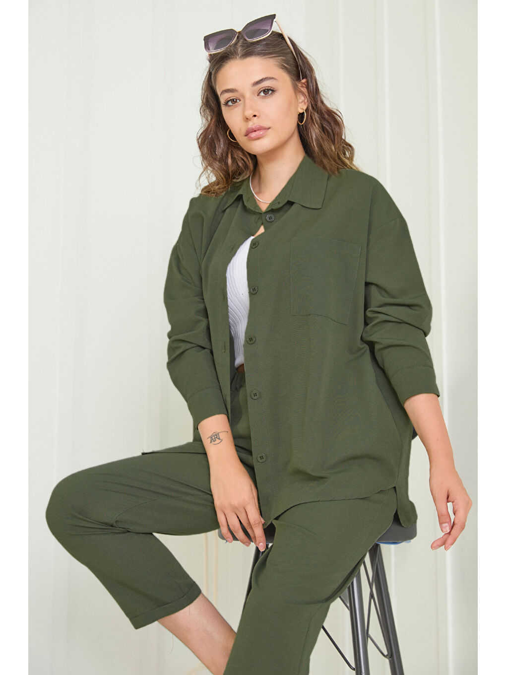 Tunık Pantolon İkili Takım Haki - 27086-2