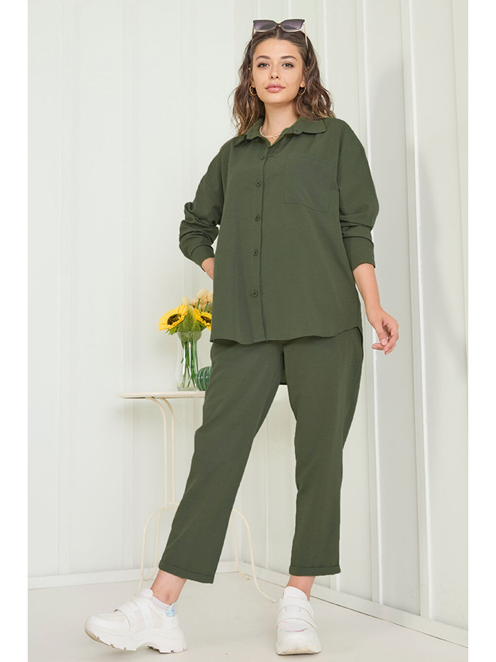 Tunık Pantolon İkili Takım Haki - 27086-3