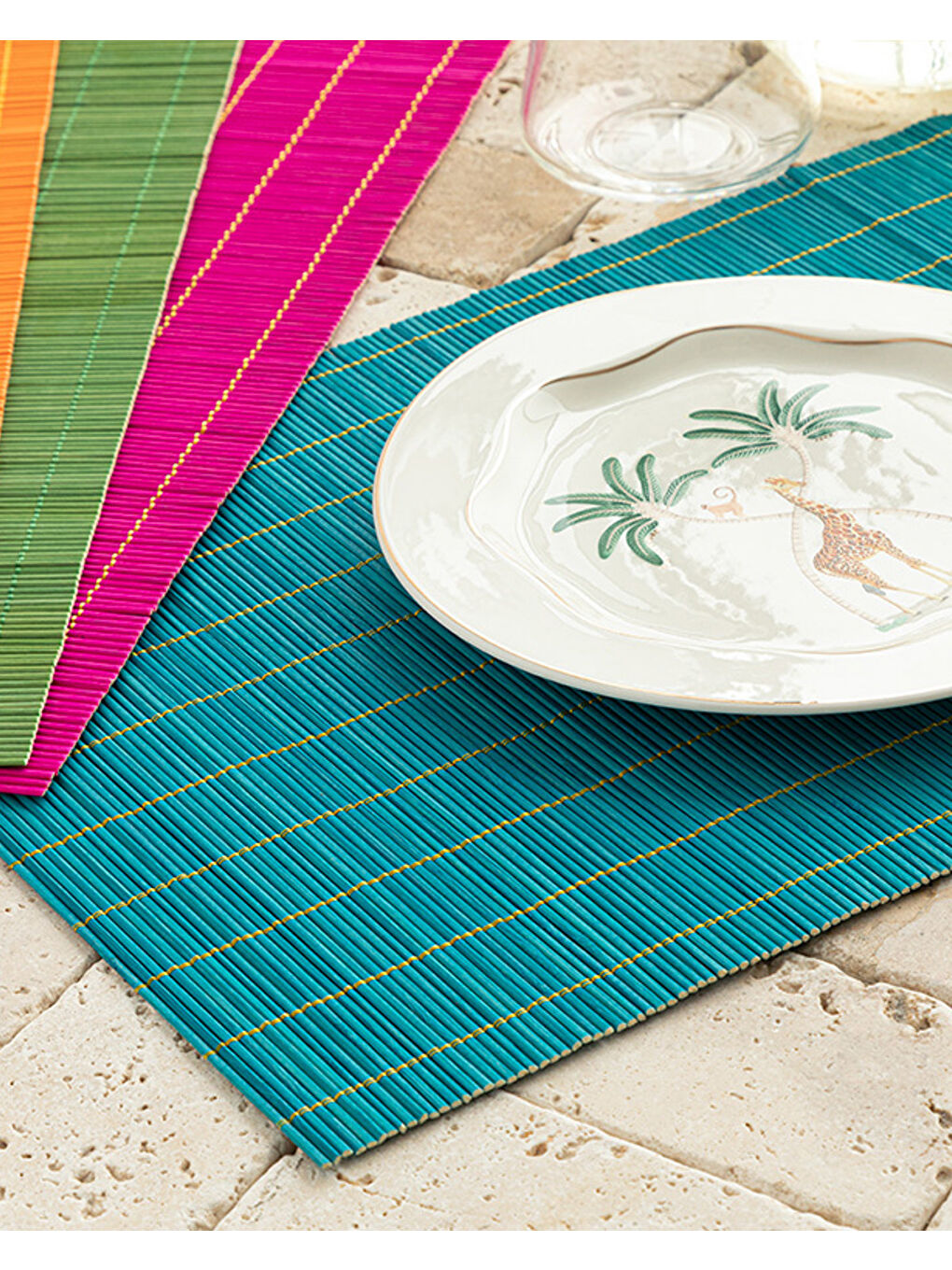 Beyaz Farleg Bambu 4'lü Amerikan Servis Renkli-1