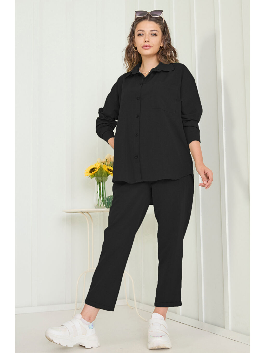 Tunık Pantolon İkili Takım Siyah - 27086-2