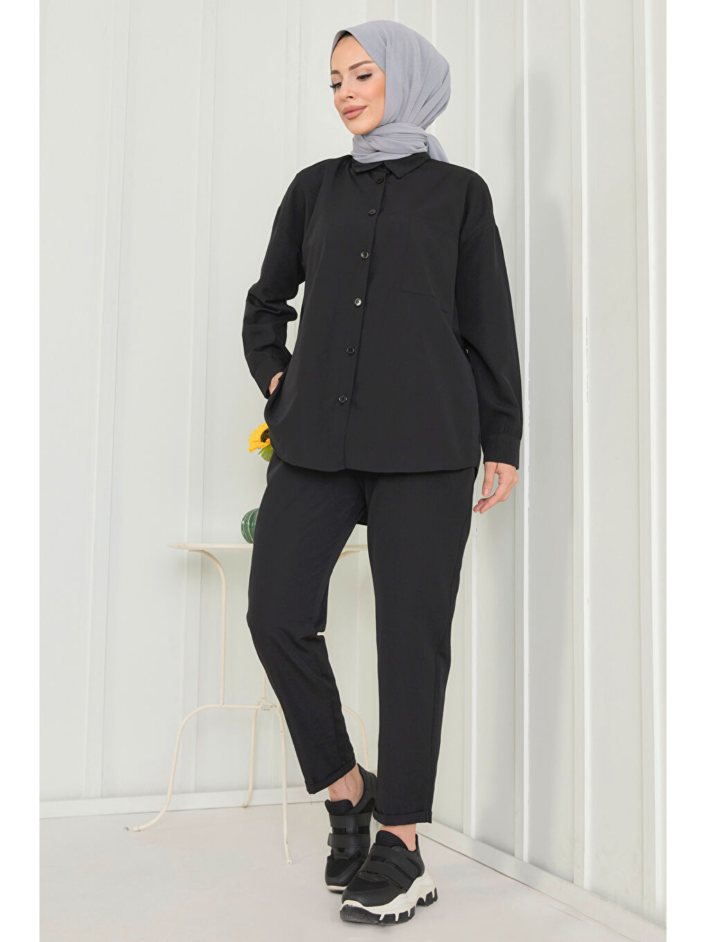 Tunık Pantolon İkili Takım Siyah - 27086-5