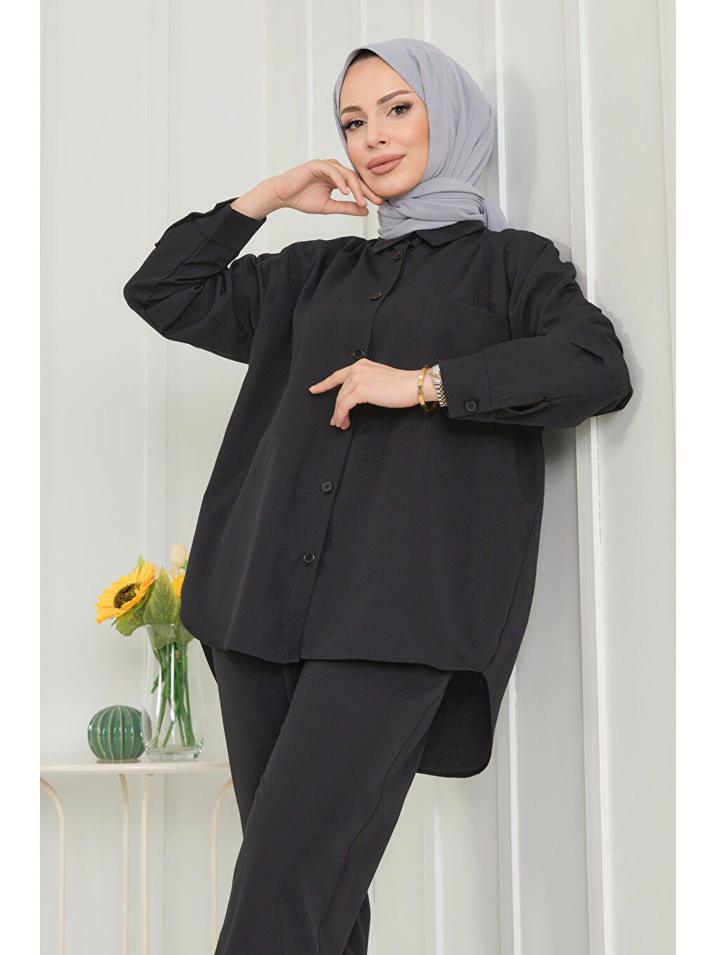 Tunık Pantolon İkili Takım Siyah - 27086-6