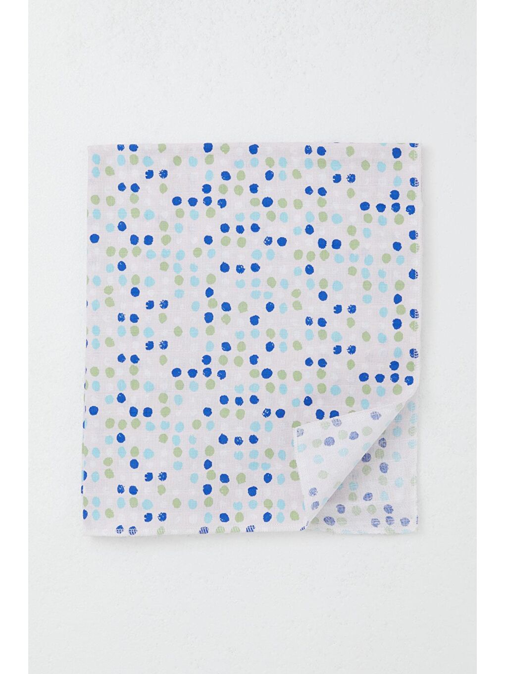 Pembe Yenidoğan Bebek Müslin Battaniye Renkli Puantiye Desenli Pudra (77 X 94 Cm)-1