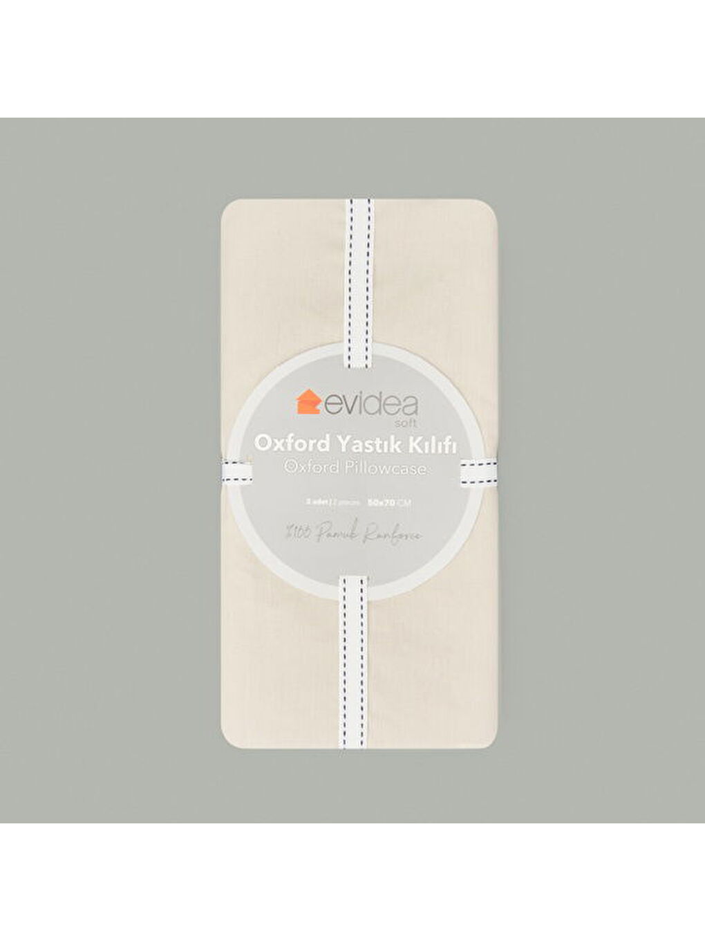 Soft Basic Oxford 2'li Yastık Kılıfı - Bej - 50x70 cm-2