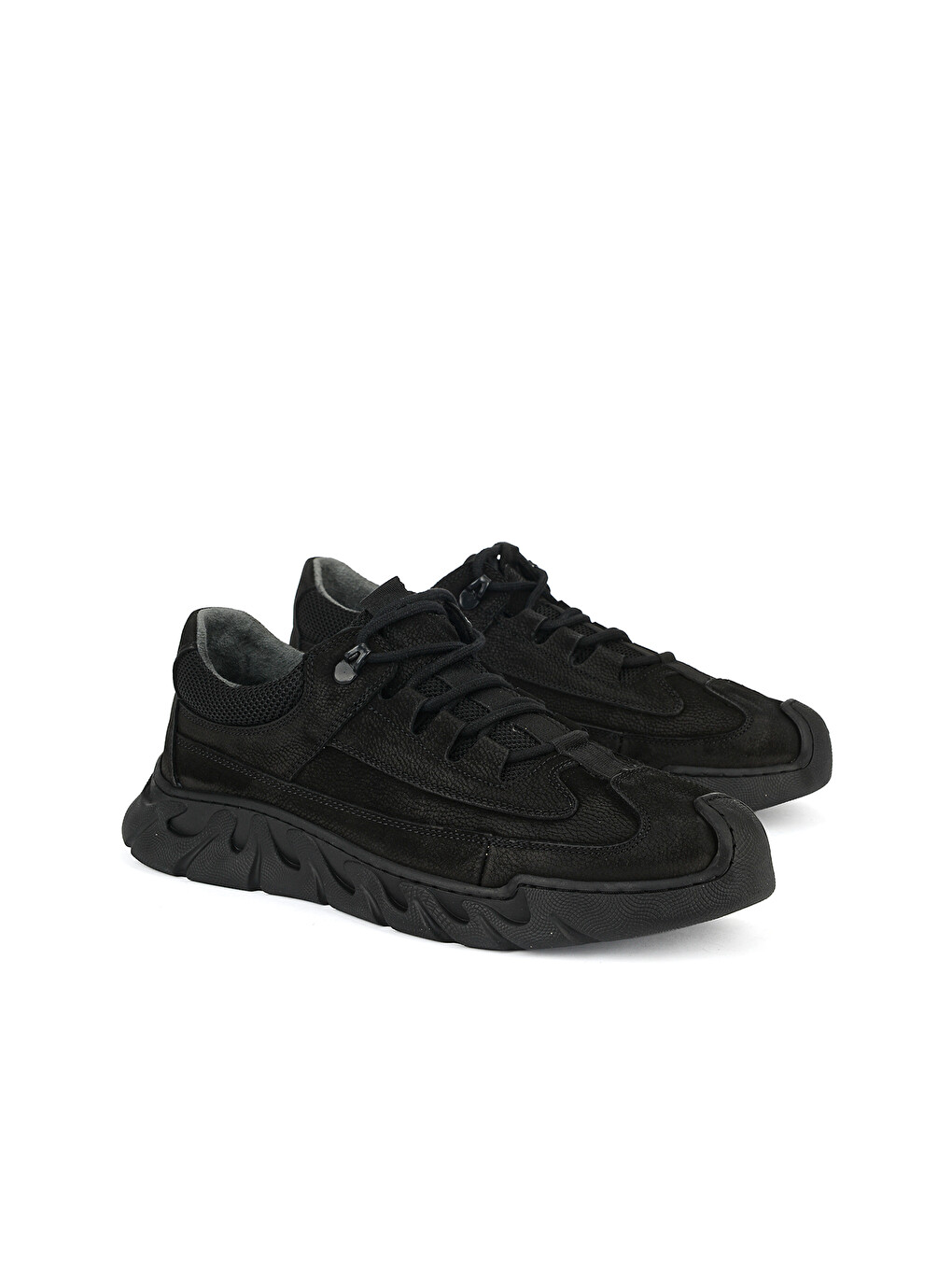 Erkek Hakiki Deri Sneaker 1631040zk2608 Siyah-1