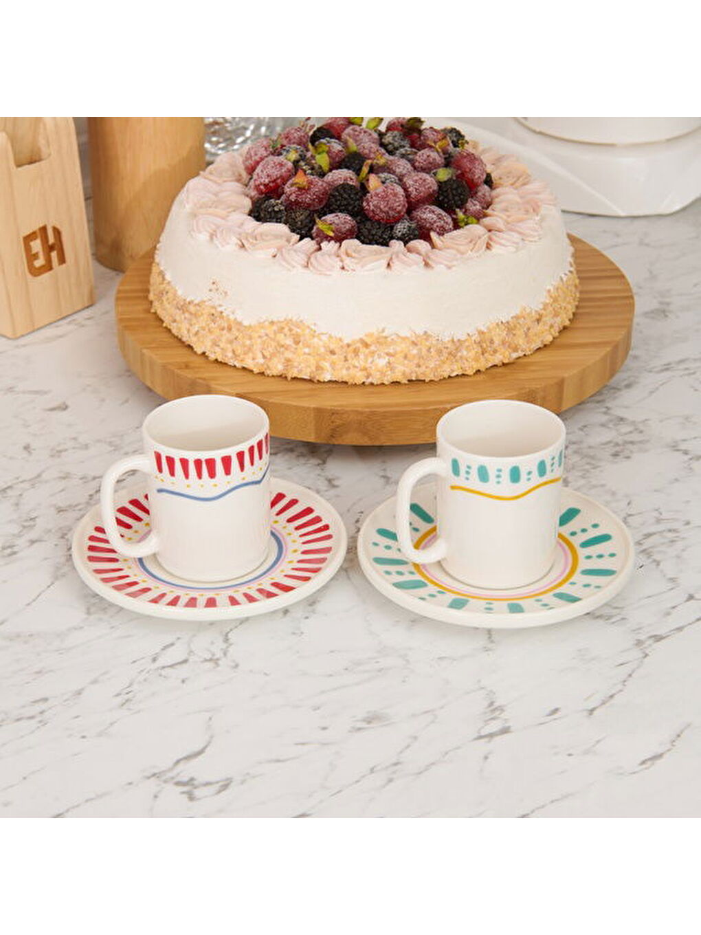 Karışık Kitchen Bon Appetit Amour 4 Parça Kahve Fincan Takımı - Renkli-3