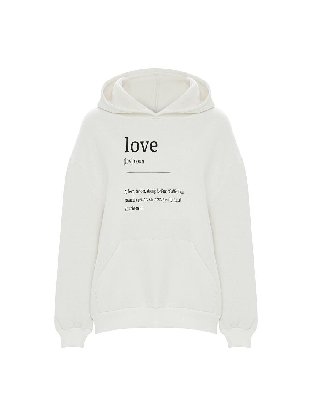 Baskılı Düz Renk Sweatshirt -Beyaz-1