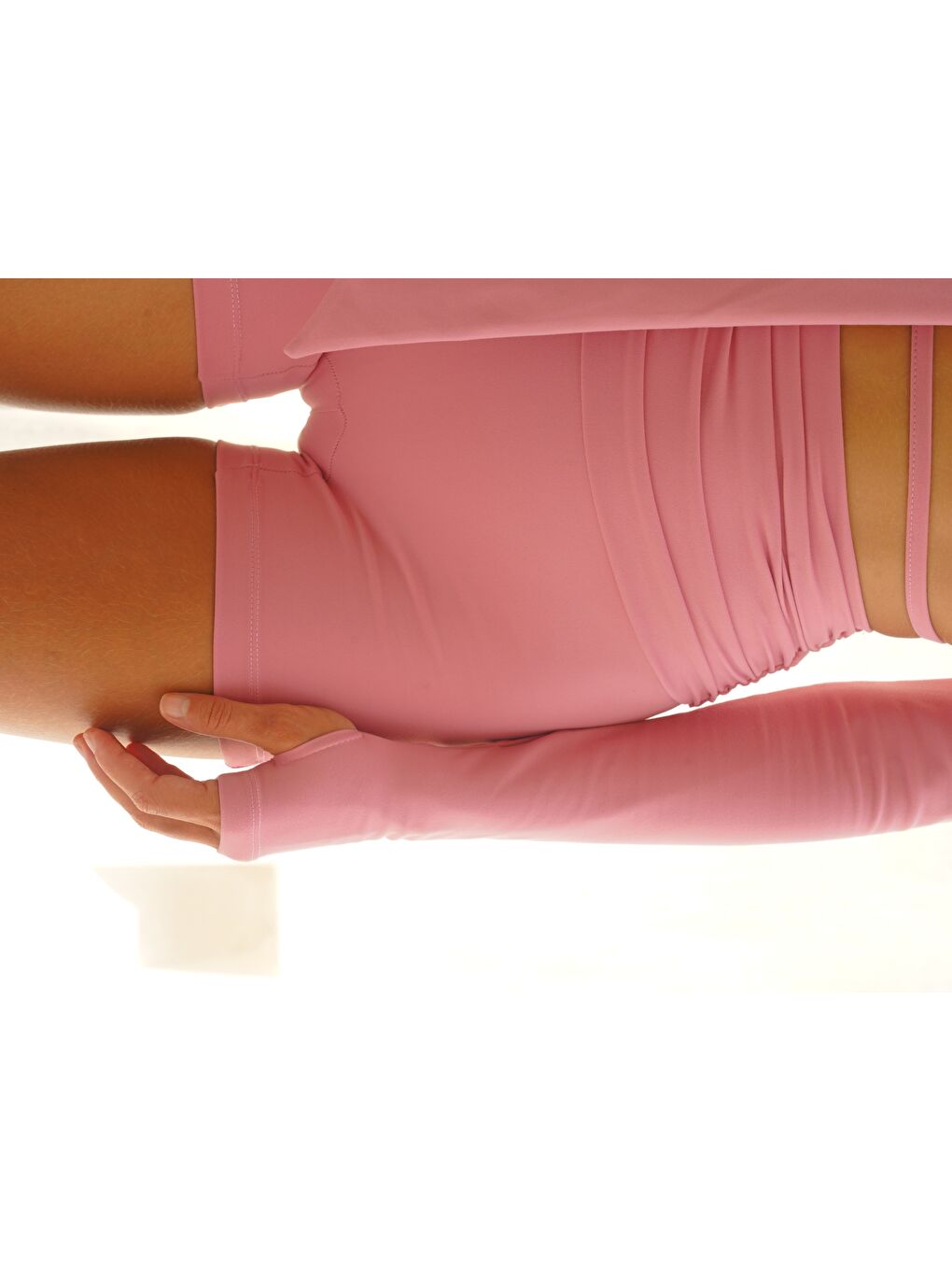 Mai Collection Dhyana Büzgü Detay Kısa Pembe Şort - 6