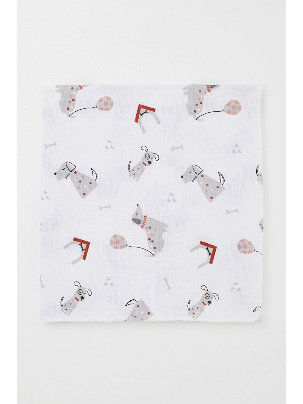 Yenidoğan Bebek Müslin Battaniye Sevimli Köpekçik Desenli Ekru (77 X 93 Cm)-1
