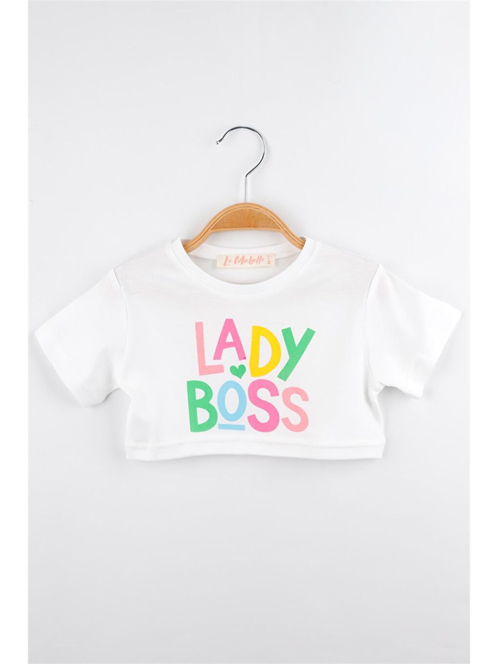 Le Mabelle Beyaz  Lady Boss Baskılı Kız Çocuk Crop Tişört - Becky