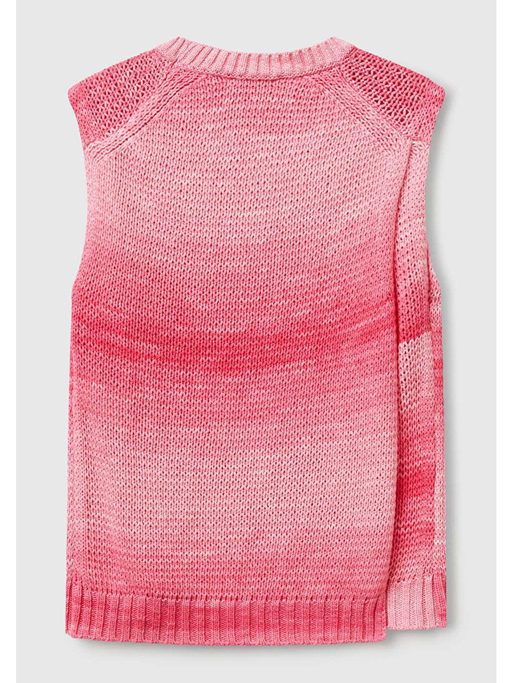 Kadın Pembe Mix %100 Pamuk Gölge Efektli Ribanalı Relax Fit Süveter-3