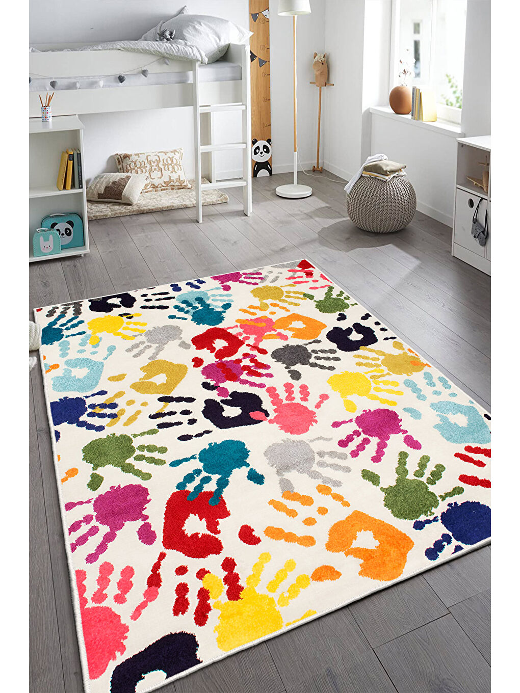 Bej Dekoratif Özel Tasarım Yıkanabilir İnce Kaymaz Tabanlı Modern Halı KECE FR33-2