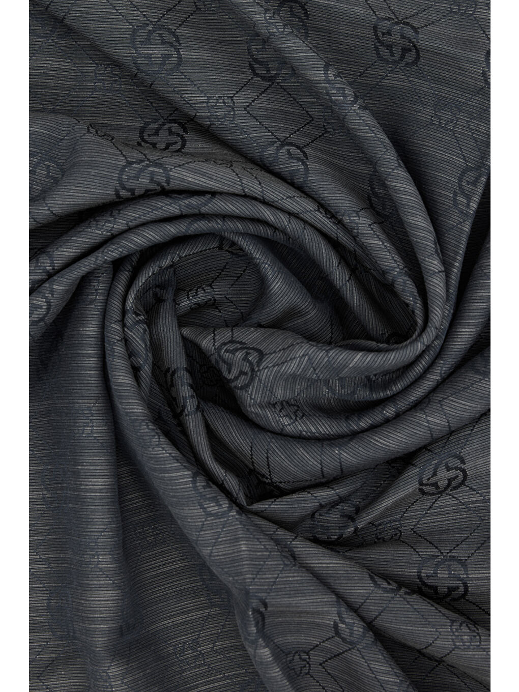 İpek Pamuk Jakar Gri Eşarp-1