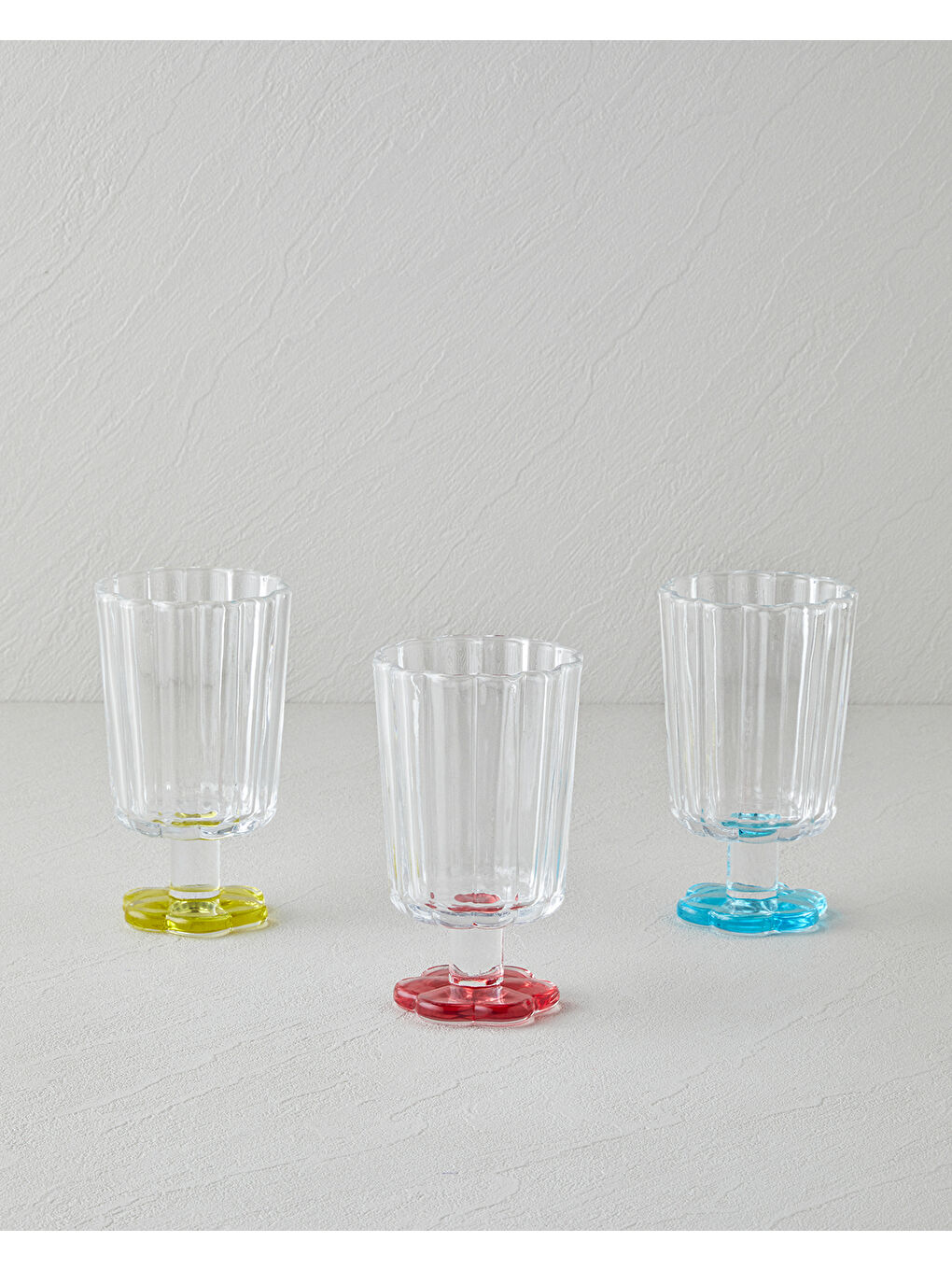 Beyaz Springtime Cam 3'lü Bardak 280 ml Renkli