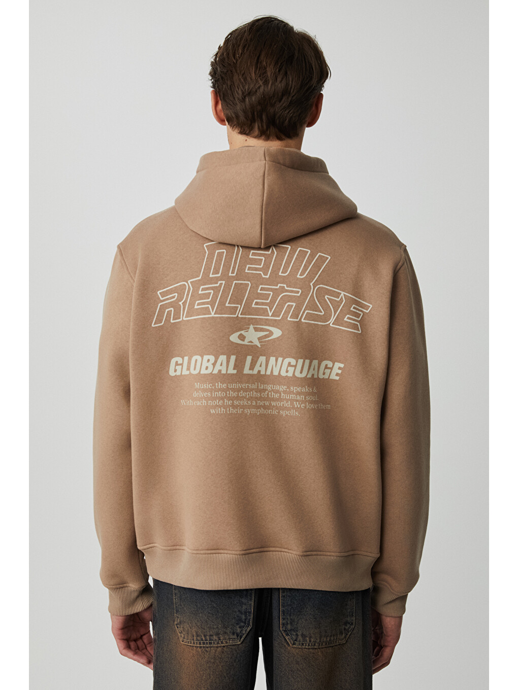 Bej Santıllana Erkek Yumuşacık İçi Polarlı Vizon Sweatshirt-5