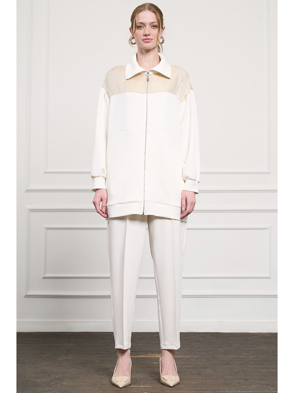 Pantolonlu Takım 1037 Ekru