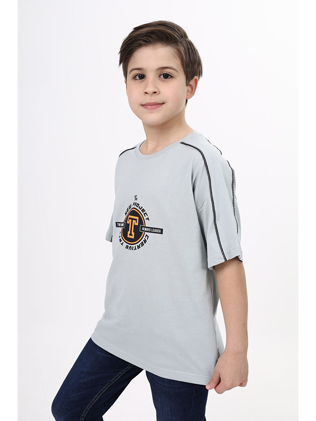 Yeşil Erkek Çocuk Baskılı Tişört-1