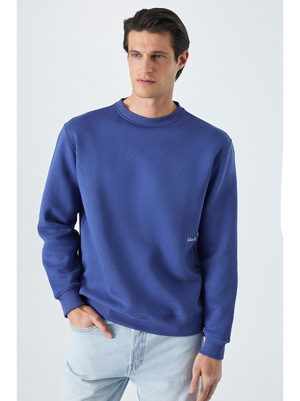 Dane Erkek Organik Kumaşlı Yumuşacık Koyu Mavi Sweatshirt