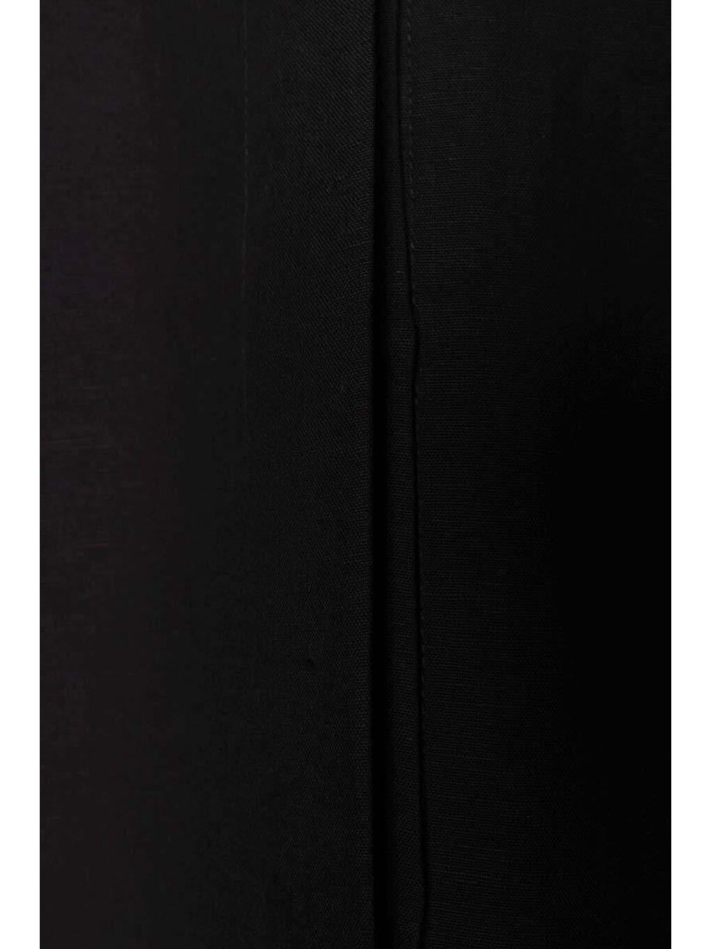 Siyah-Yırtmaçlı Keten Gömlek Tunik-6