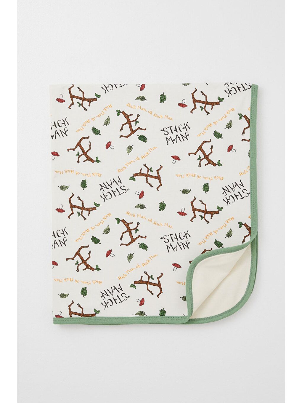 Yenidoğan Bebek Battaniyesi Ağaç Adam Desenli Ekru (75 X 85 Cm)