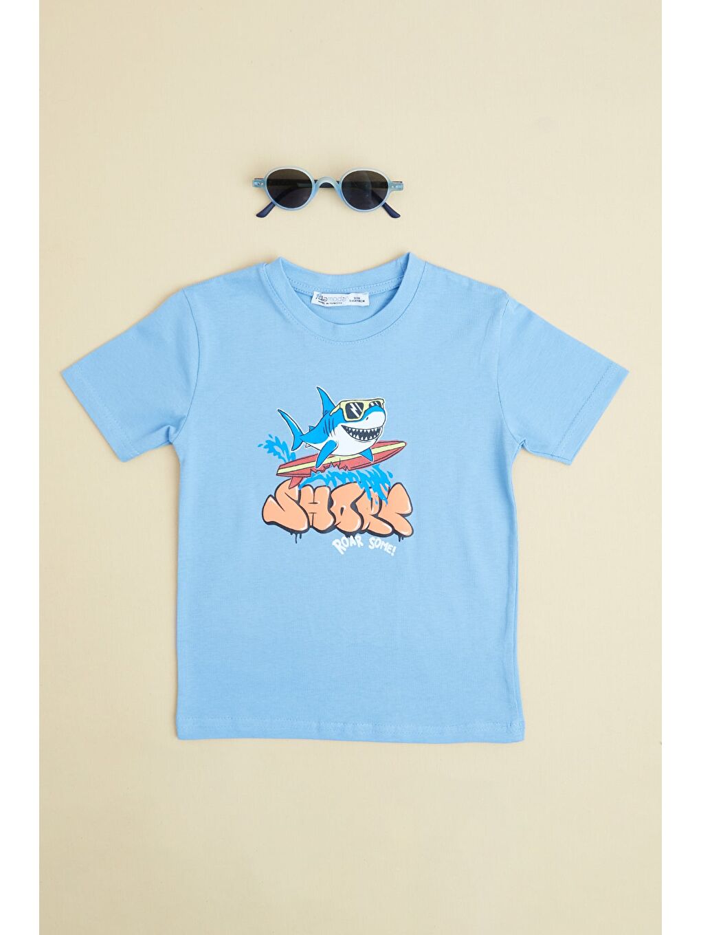 Mavi Köpek Balığı Baskılı Erkek Çocuk Tişört