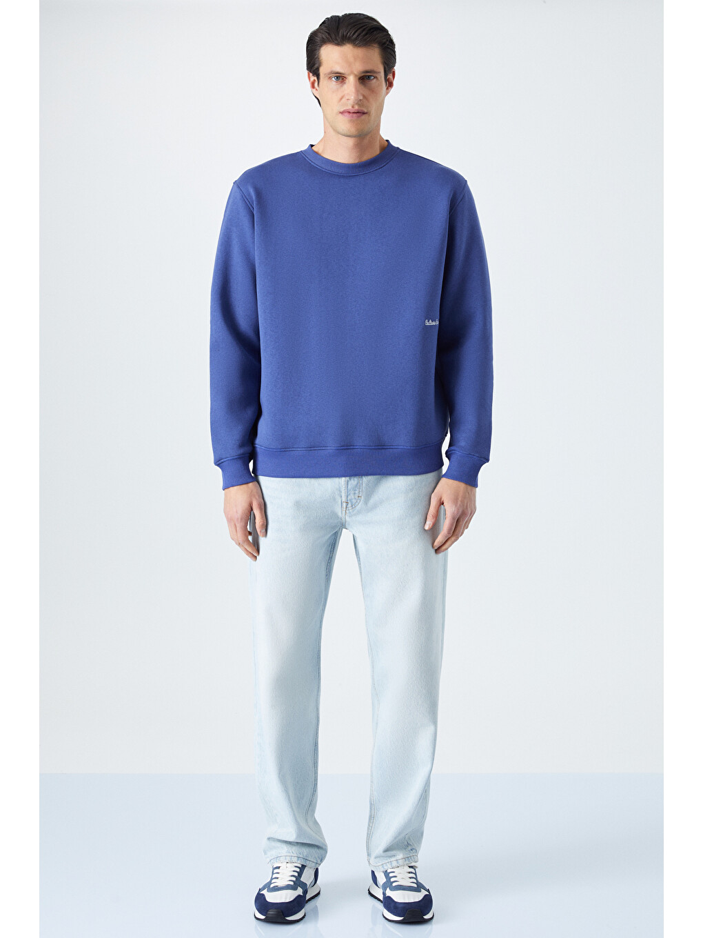 Dane Erkek Organik Kumaşlı Yumuşacık Koyu Mavi Sweatshirt-1