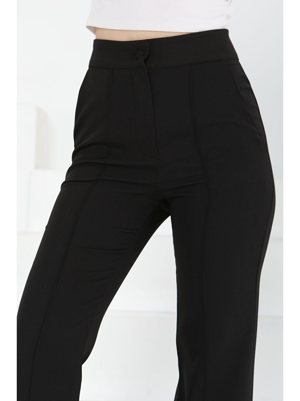 Çımalı Kumaş Pantolon Siyah - 27247-6