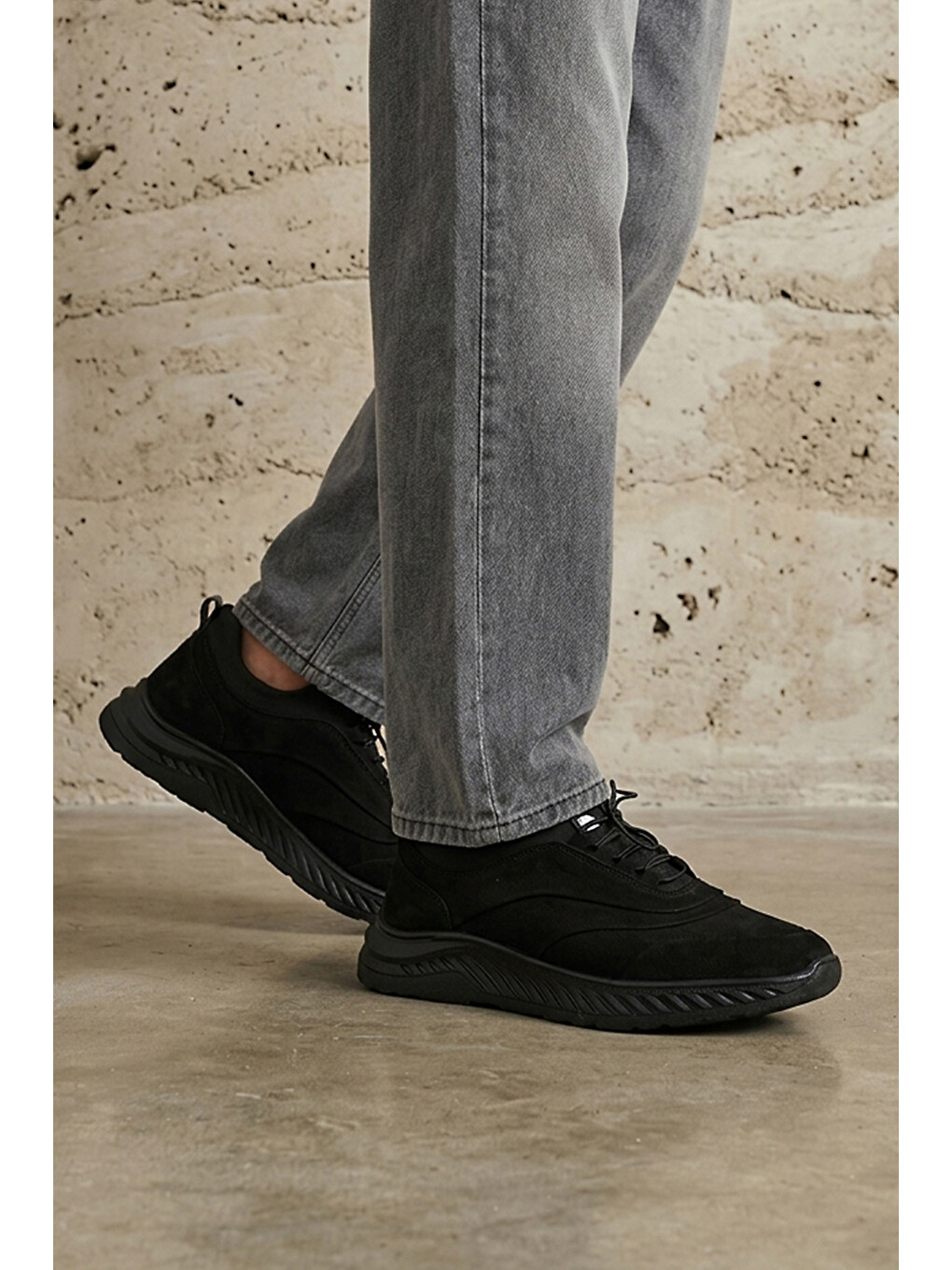 Erkek Hakiki Deri Sneaker 1631037z241012 Siyah-1