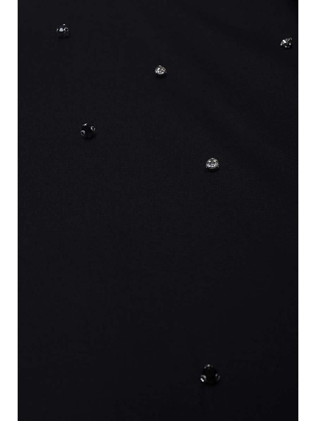 Siyah-Pamuklu Taş Detaylı Gömlek Tunik-6