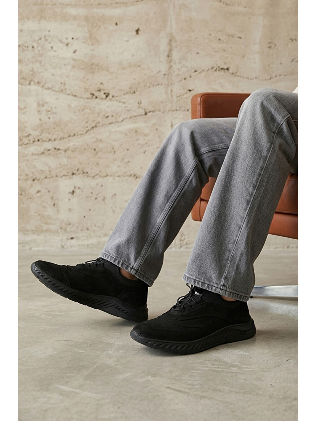 Erkek Hakiki Deri Sneaker 1631037z241012 Siyah-2