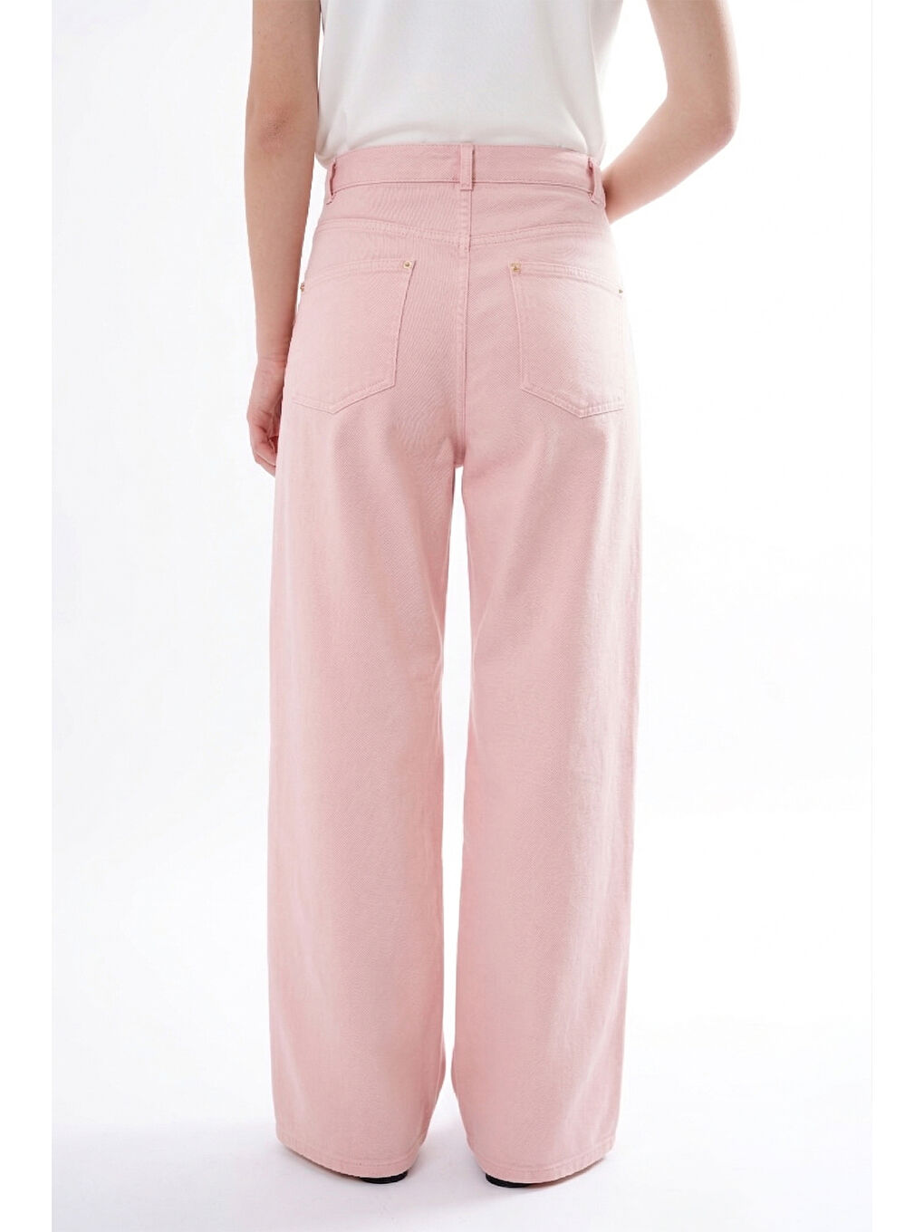 Bol Paça Denim Pantolon 350 Pembe-1