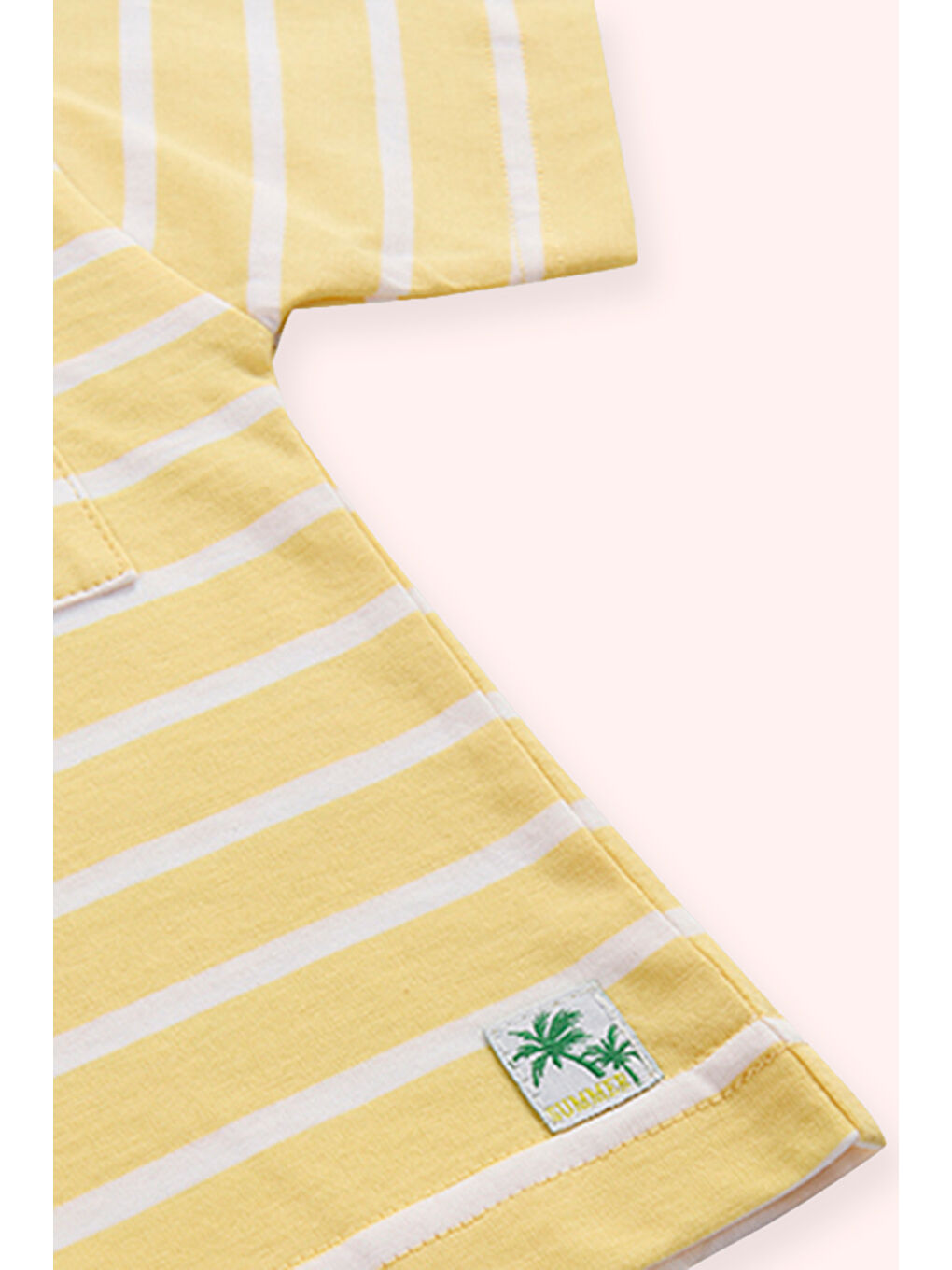 Erkek Bebek Çizgili Sarı Tişört-1