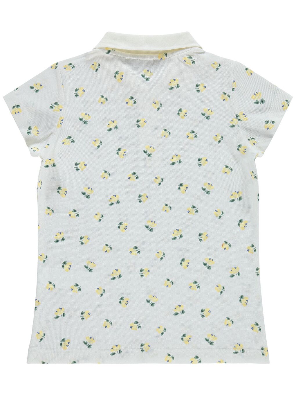 Girls Kız Çocuk Yapraklı Çiçek Desenli 6-9 Yaş Tişört - Kırık Beyaz-1