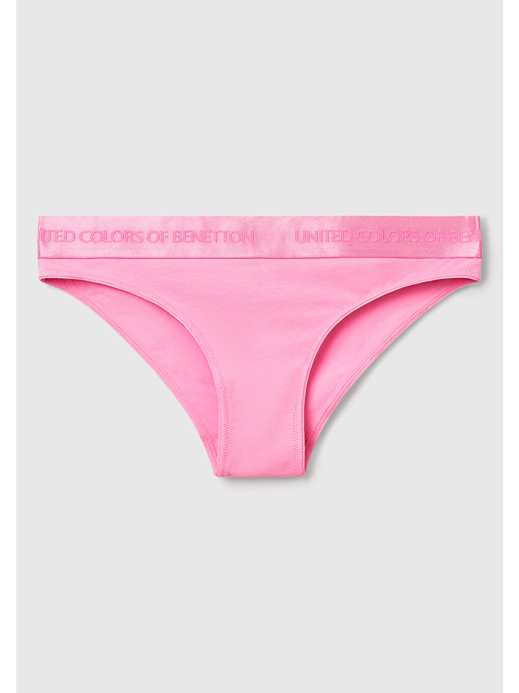 United Colors Of Benetton Kadın Pembe Pamuk Karışımlı Logo Bantlı Hipster Kesim Külot