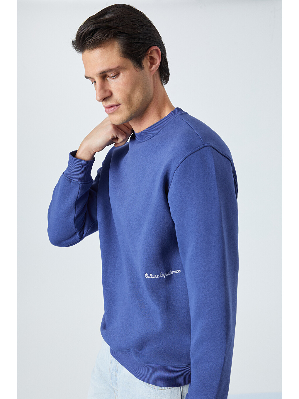 Dane Erkek Organik Kumaşlı Yumuşacık Koyu Mavi Sweatshirt-3