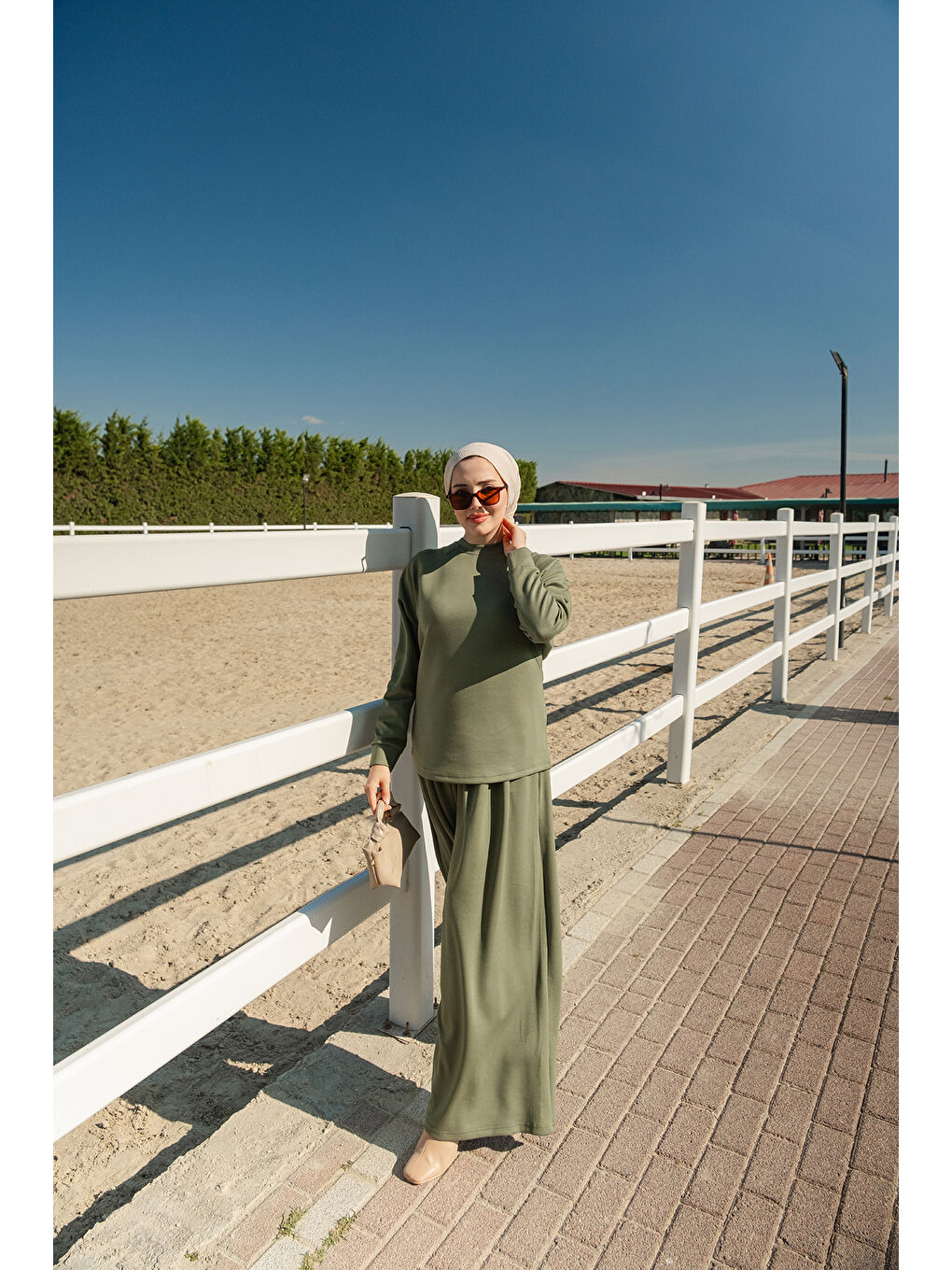 Kadın Yarasa Kol İkili Takım Yeşil-1