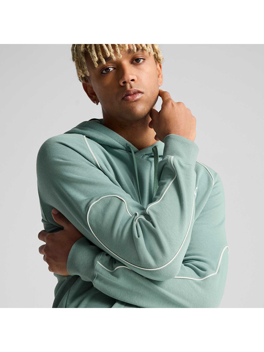 Yeşil Sport Erkek Kapüşonlu Sweatshirt-1