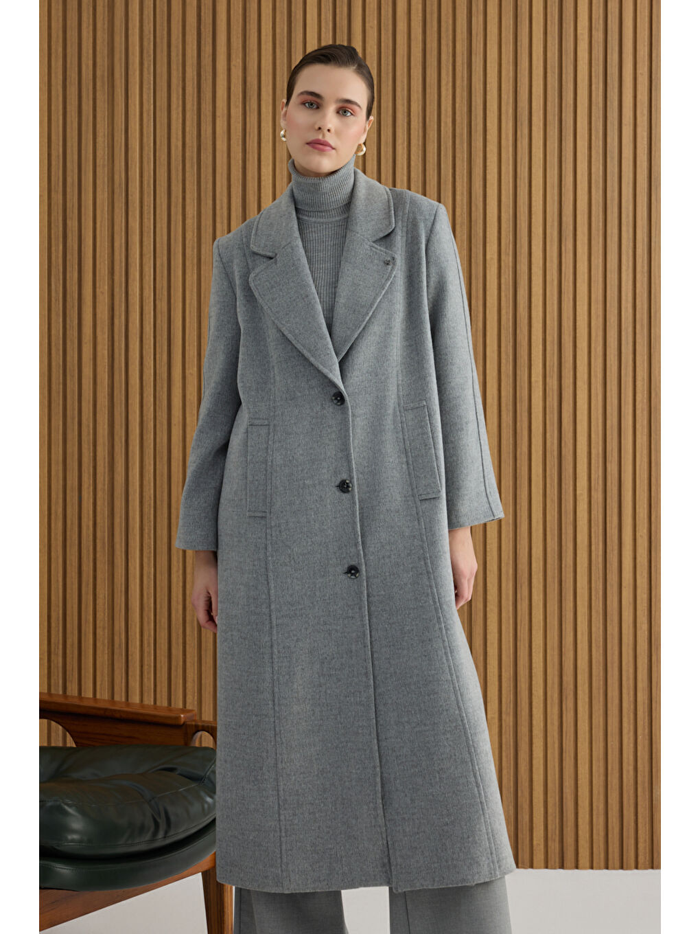 Gri Kup Detaylı Kaban-2