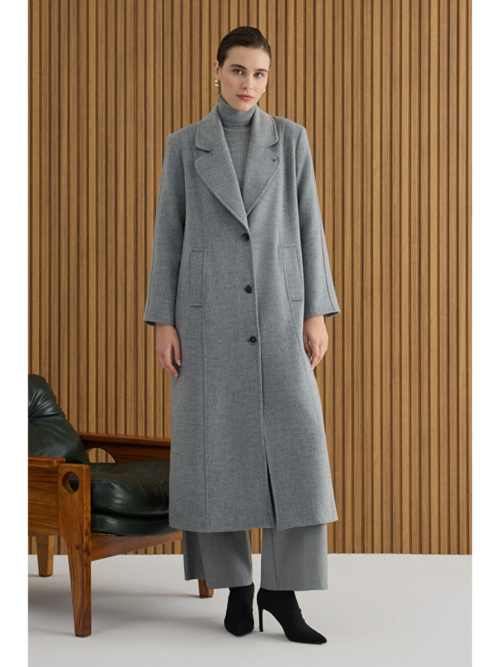 Gri Kup Detaylı Kaban-3