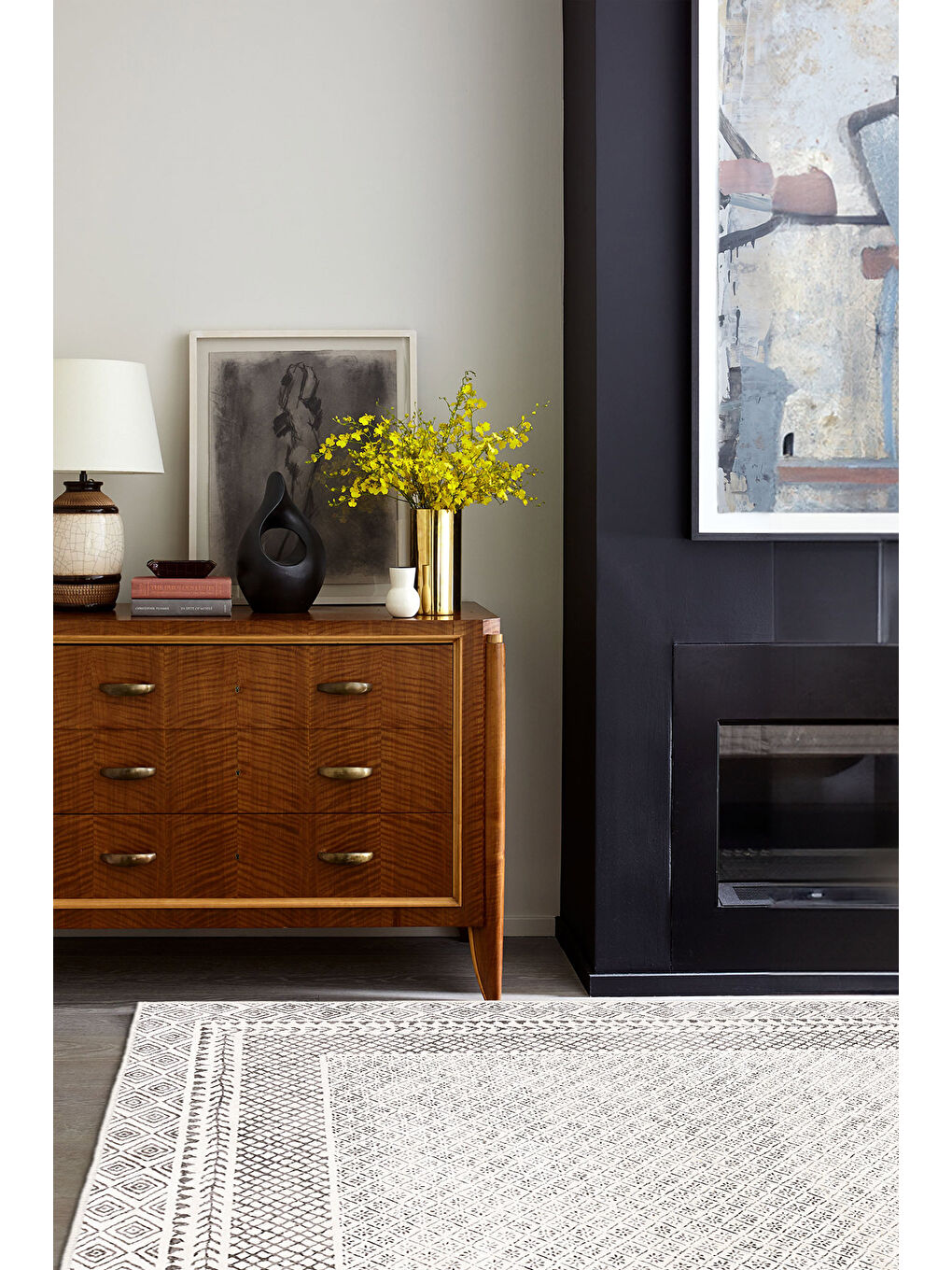 Bej Dekoratif Özel Tasarım Yıkanabilir İnce Kaymaz Tabanlı Modern Halı KECE FR32-1