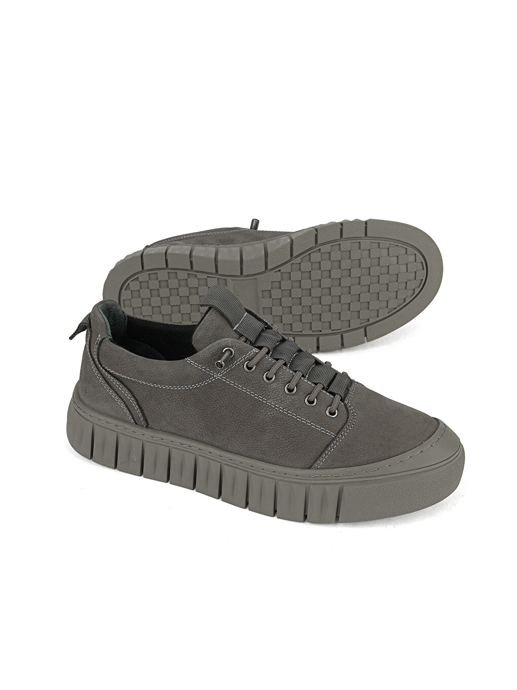 Erkek Hakiki Deri Sneaker 1631040zk2609 Gri-3
