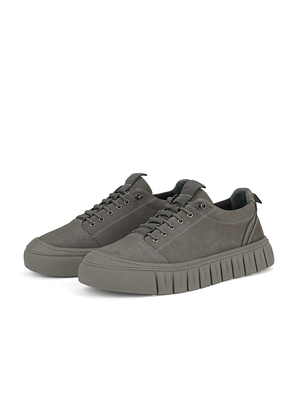 Erkek Hakiki Deri Sneaker 1631040zk2609 Gri-4